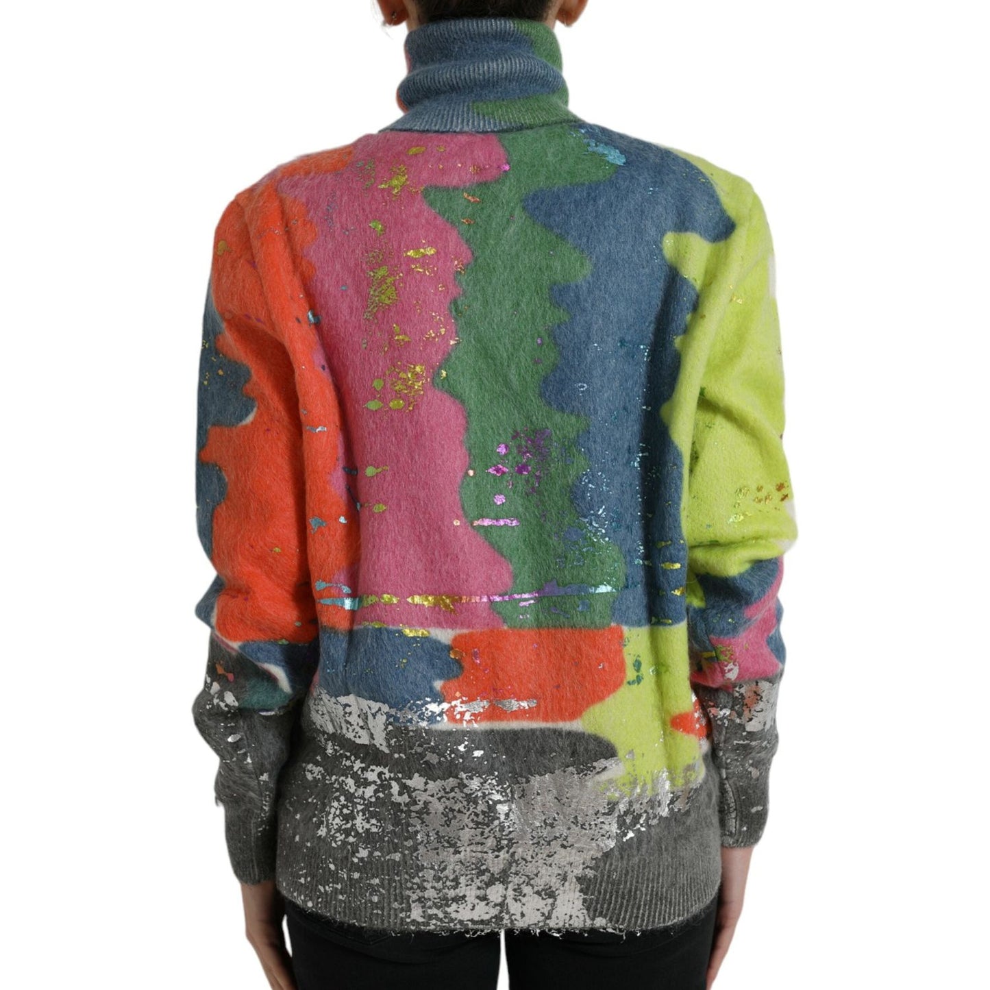 Dolce & Gabbana Multicolor Mohair Turtleneck Casual Sweater Dolce & Gabbana