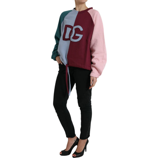 Dolce & Gabbana Multicolor Cotton Crew Neck Sweater Dolce & Gabbana