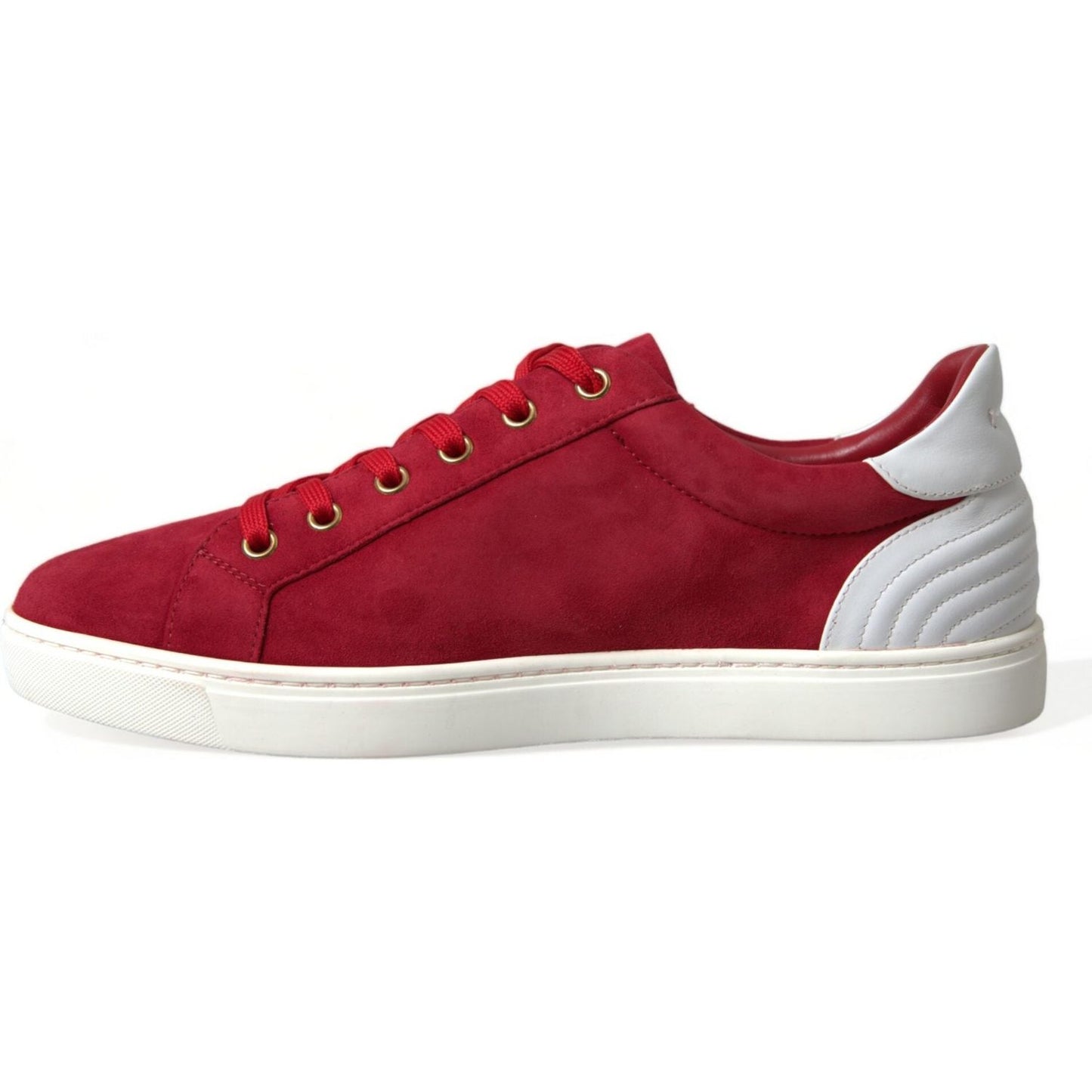 Dolce & Gabbana Elegant Red & White Leather Sneakers Dolce & Gabbana