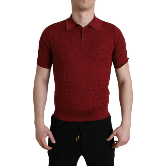 Dolce & Gabbana Elegant Silk Maroon Polo T-Shirt Dolce & Gabbana