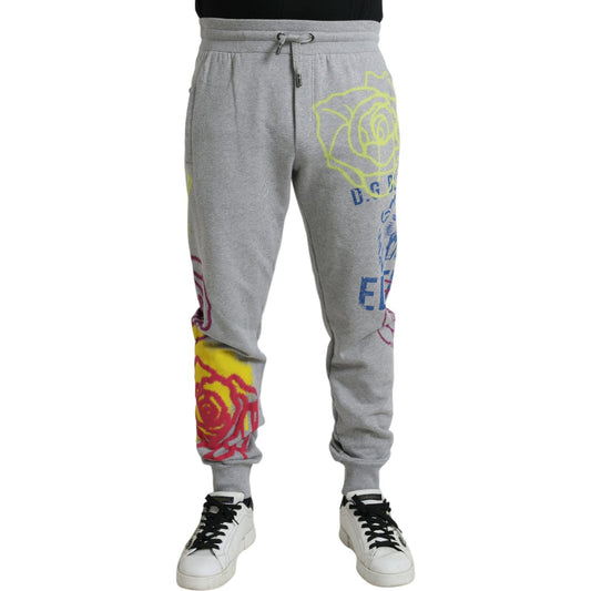 Dolce & Gabbana Chic Grey Skinny Cotton Joggers Dolce & Gabbana