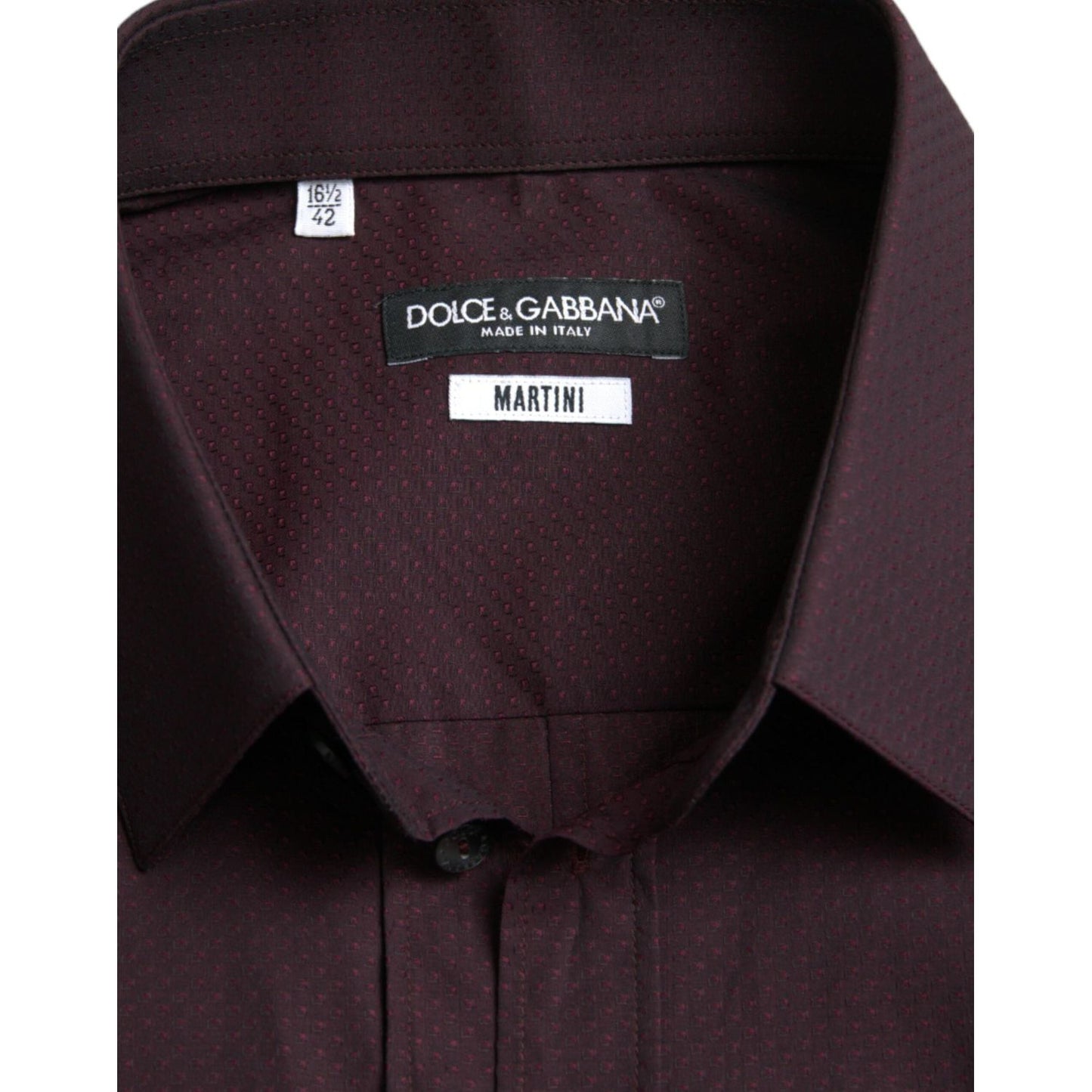 Dolce & Gabbana Elegant Maroon Martini Dress Shirt Dolce & Gabbana