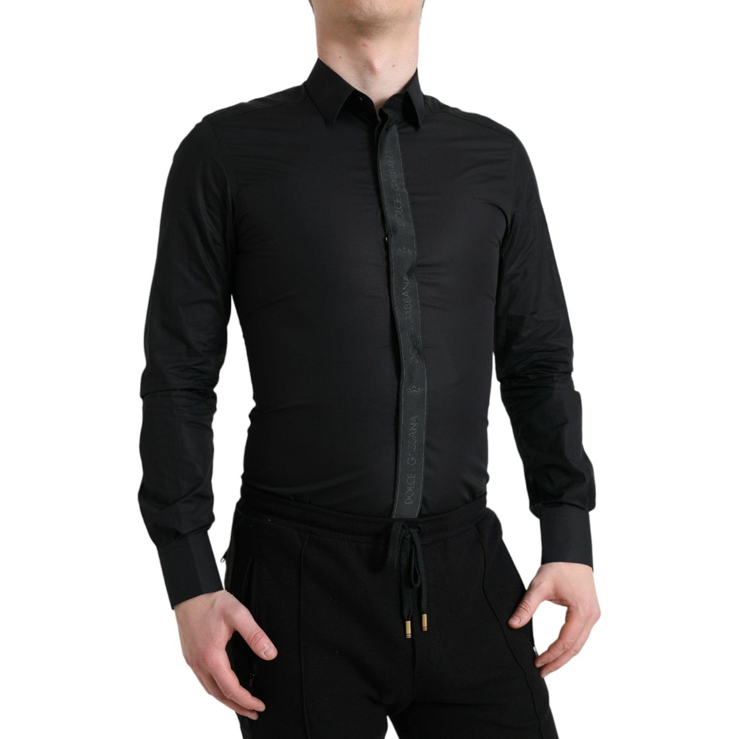 Dolce & Gabbana Elegant Black Slim Fit Dress Shirt Dolce & Gabbana