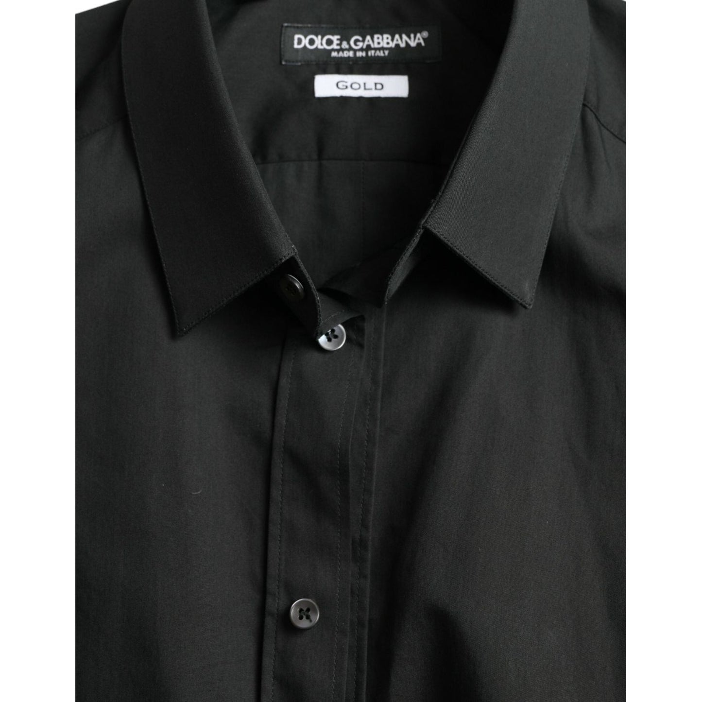 Dolce & Gabbana Elegant Slim Black Silk Blend Dress Shirt Dolce & Gabbana