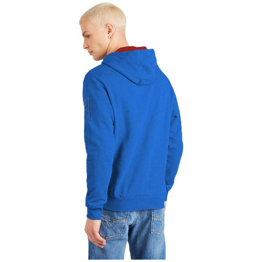 La Martina Chic Blue Cotton Hooded Sweatshirt La Martina