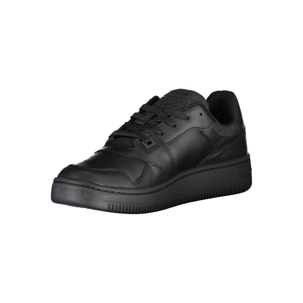 Tommy Hilfiger Black Leather Women Sneaker Tommy Hilfiger