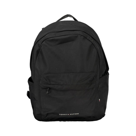 Tommy Hilfiger Black Polyester Men Backpack