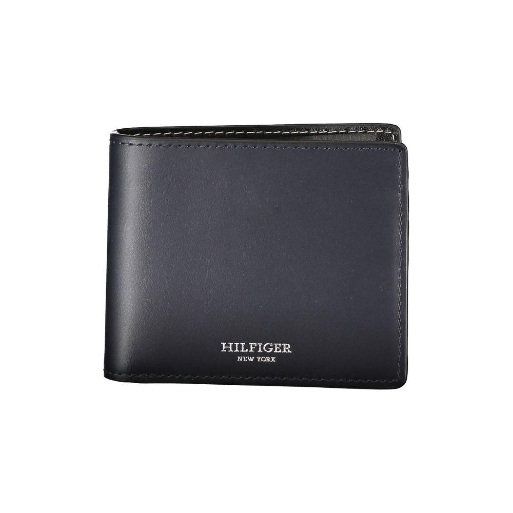 Tommy Hilfiger Elegant Blue Leather Bifold Wallet Tommy Hilfiger