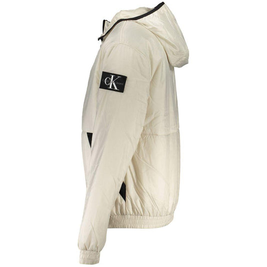 Calvin Klein Elegant Beige Hooded Jacket – Timeless Outerwear Calvin Klein