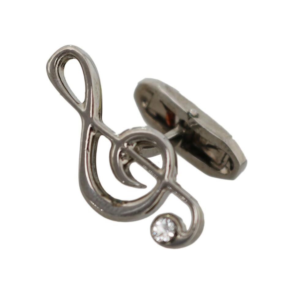 Dolce & Gabbana Elegant Silver Tremble Clef Cufflinks Cufflinks Dolce & Gabbana