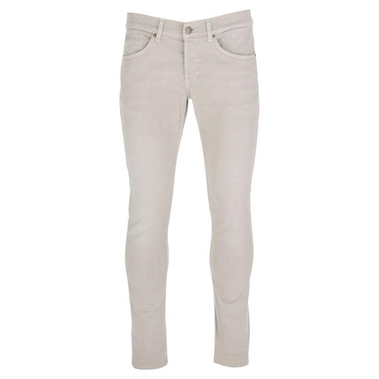 Dondup Chic Beige Stretch Cotton Trousers Dondup