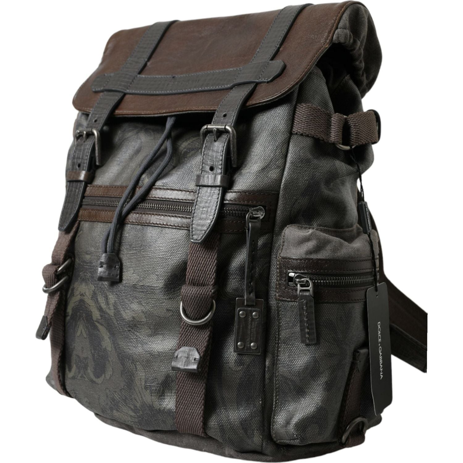 Front view with bag zipped and handles upright.