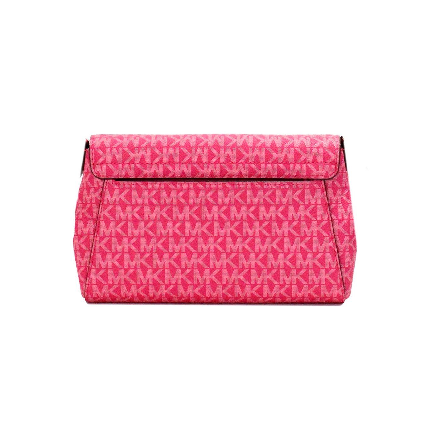 Michael Kors Jet Set Medium Electric Pink Convertible Pouchette Crossbody Bag Michael Kors