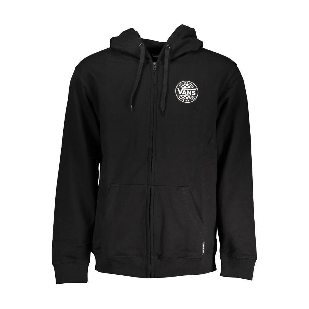 Vans Sleek Black Zip Hoodie with Logo Print Vans