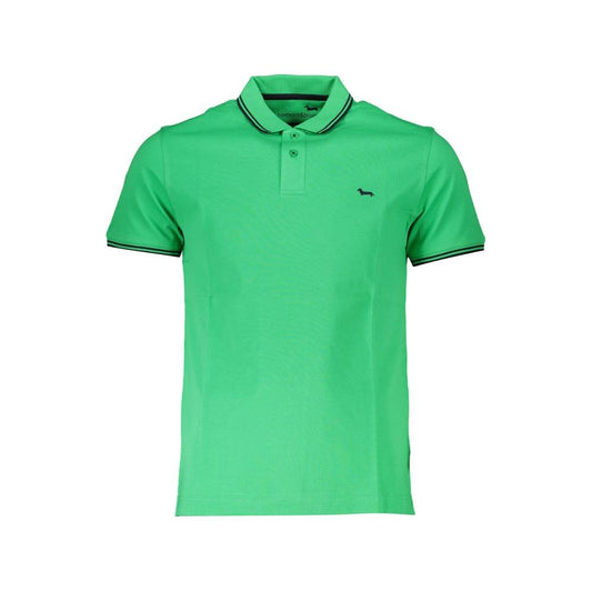 Harmont & Blaine Chic Green Cotton Polo with Contrast Detailing Harmont & Blaine