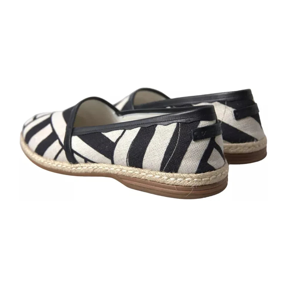 Dolce & Gabbana Elegant Striped Leather Espadrilles Dolce & Gabbana