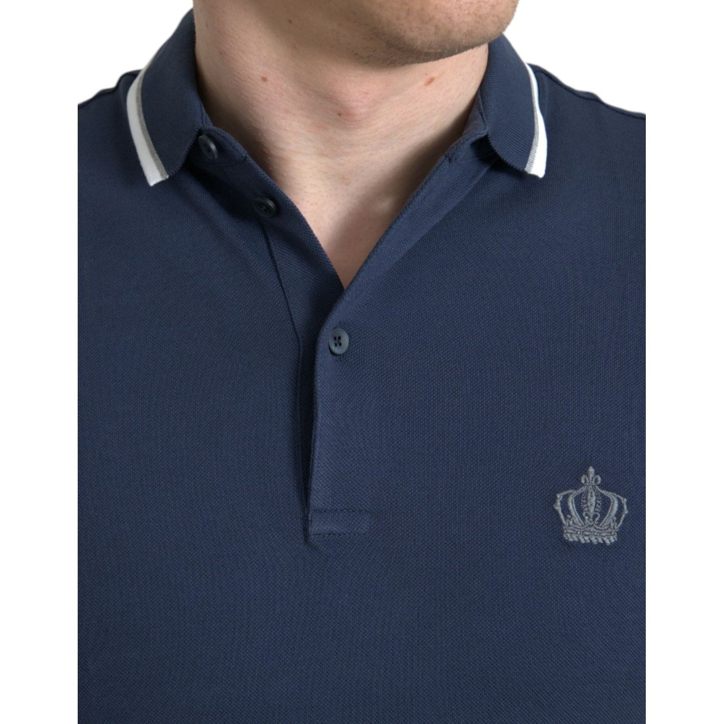 Dolce & Gabbana Elegant Crown Embroidered Polo T-Shirt Dolce & Gabbana