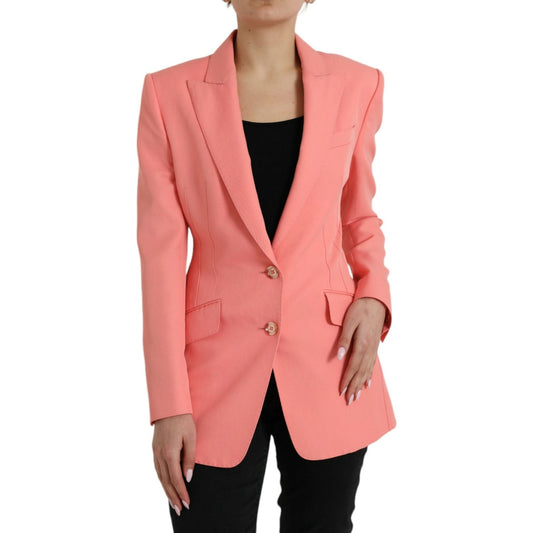 Dolce & Gabbana Pink Polyester Single Breasted Blazer Jacket