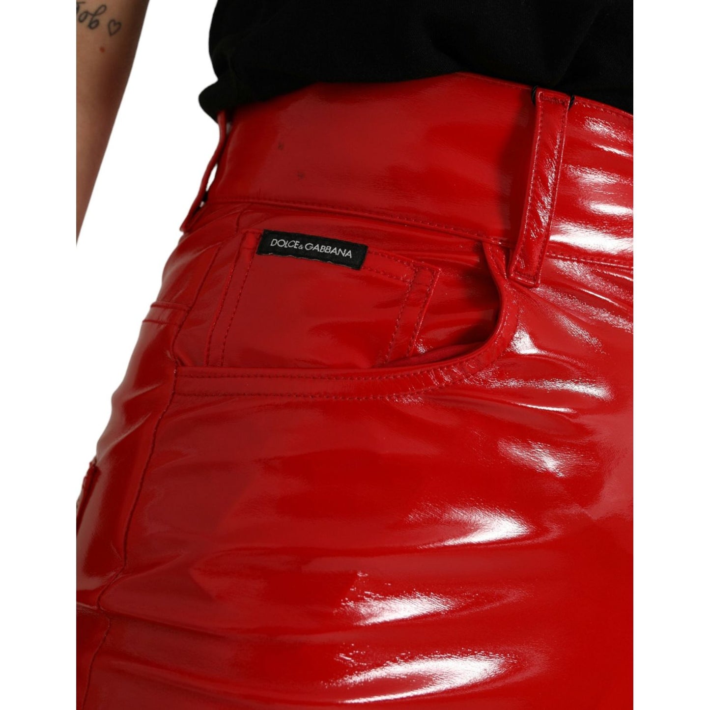 Dolce & Gabbana Chic Red High Waist Skinny Pants Dolce & Gabbana