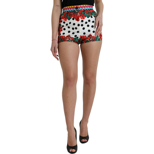 Dolce & Gabbana Multicolor Silk High Waist Hot Pants Dolce & Gabbana