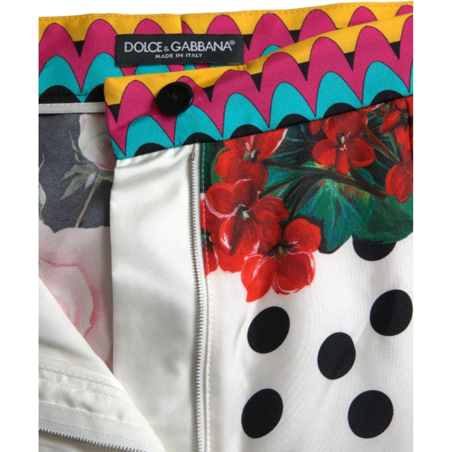 Dolce & Gabbana Multicolor Silk High Waist Hot Pants Dolce & Gabbana