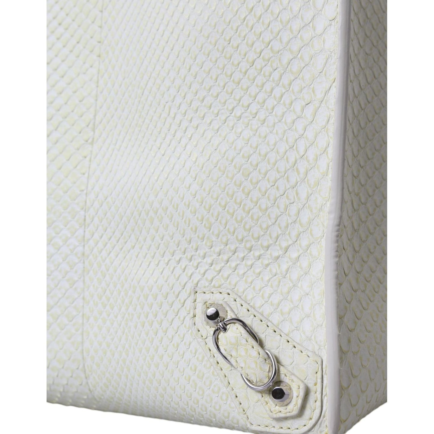 Balenciaga White Yellow Exotic Skin Leather Shopping Tote PAPIER Bag Balenciaga