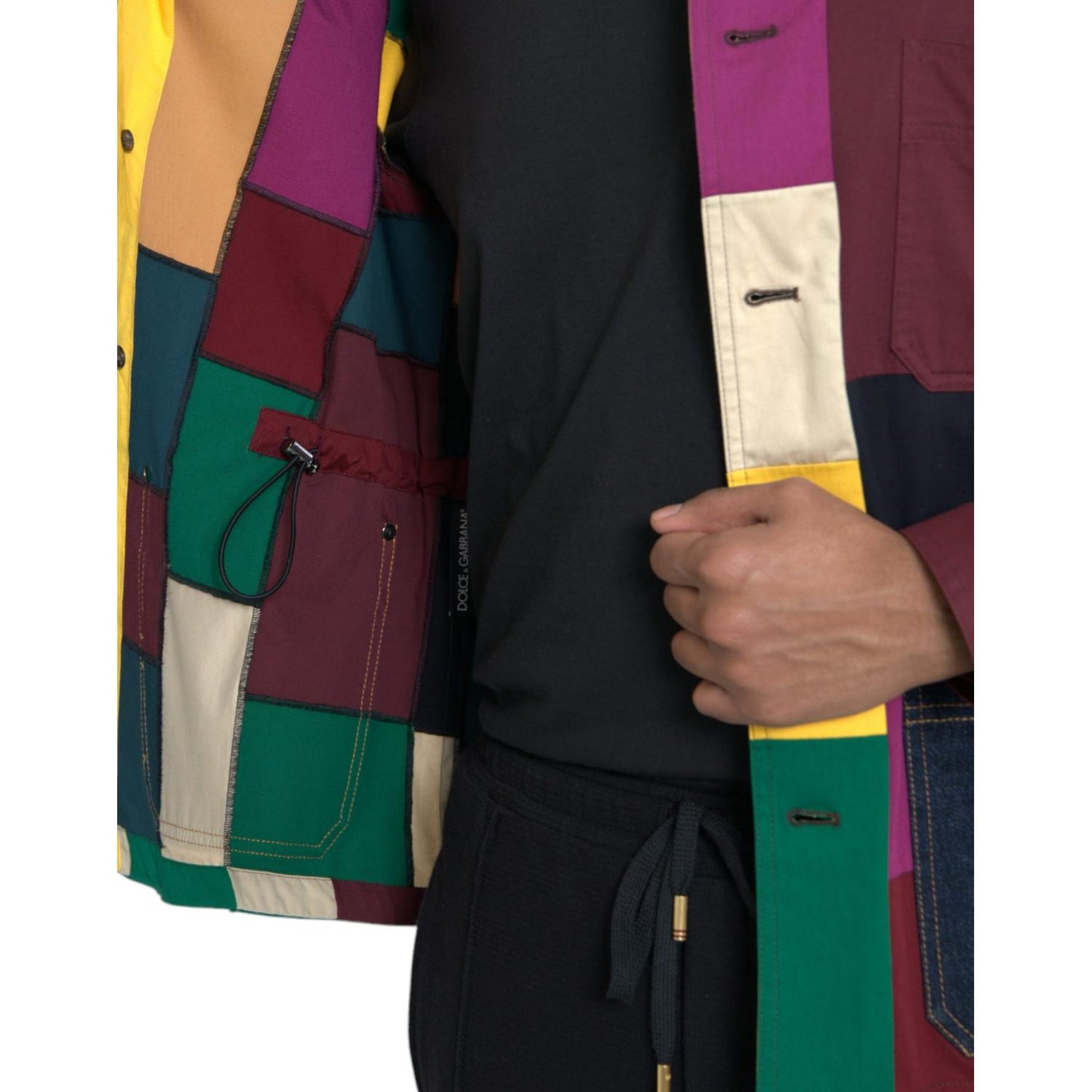 Dolce & Gabbana Multicolor Patchwork Cotton Collared Jacket Dolce & Gabbana