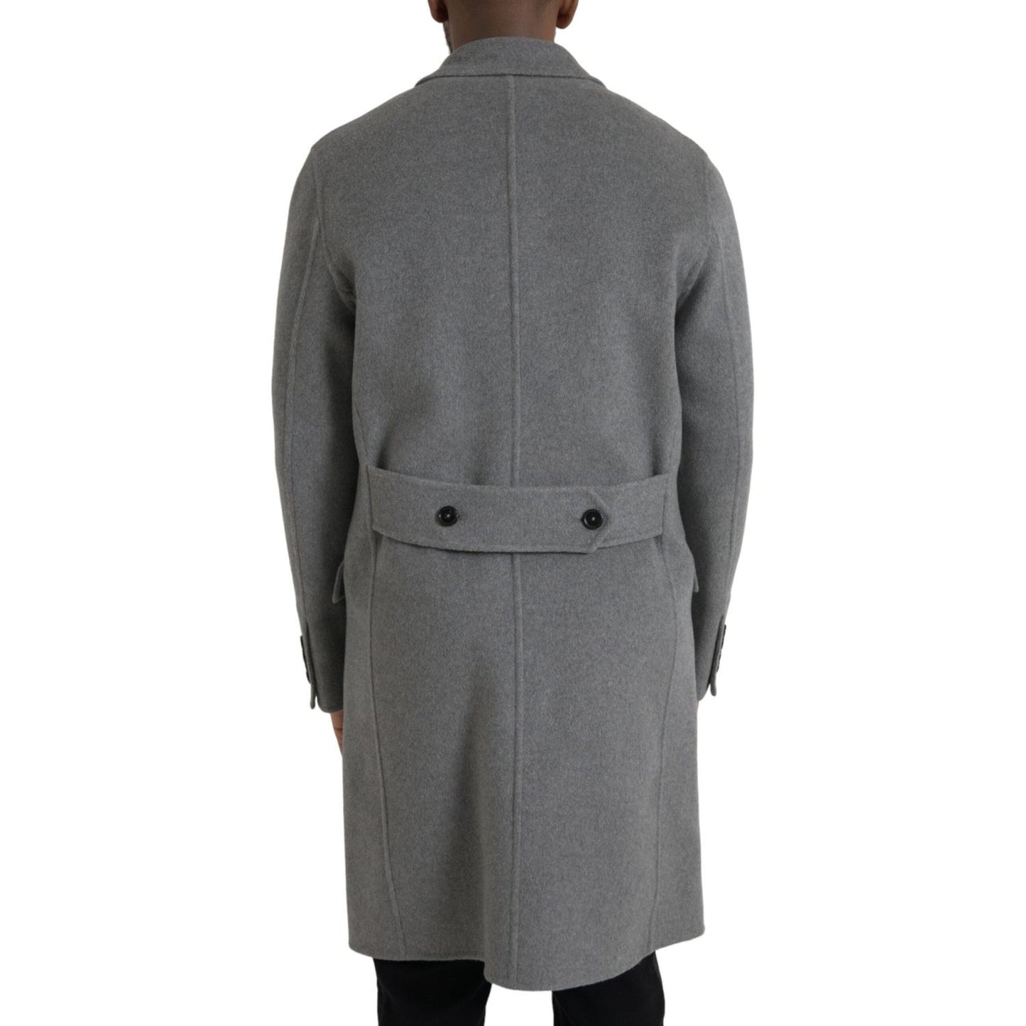 Dolce & Gabbana Gray Double Trench Coat Cashmere Jacket Dolce & Gabbana