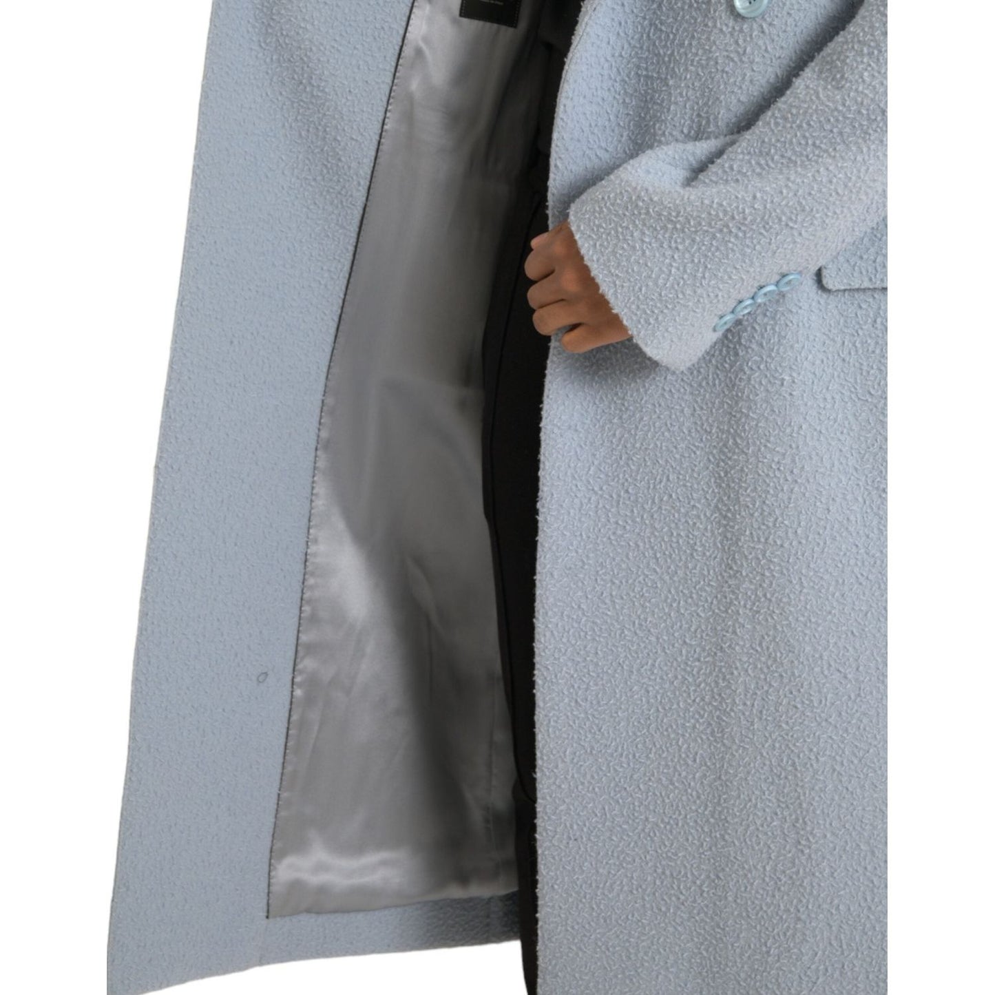 Dolce & Gabbana Blue Double Breasted Long Trench Coat Jacket Dolce & Gabbana