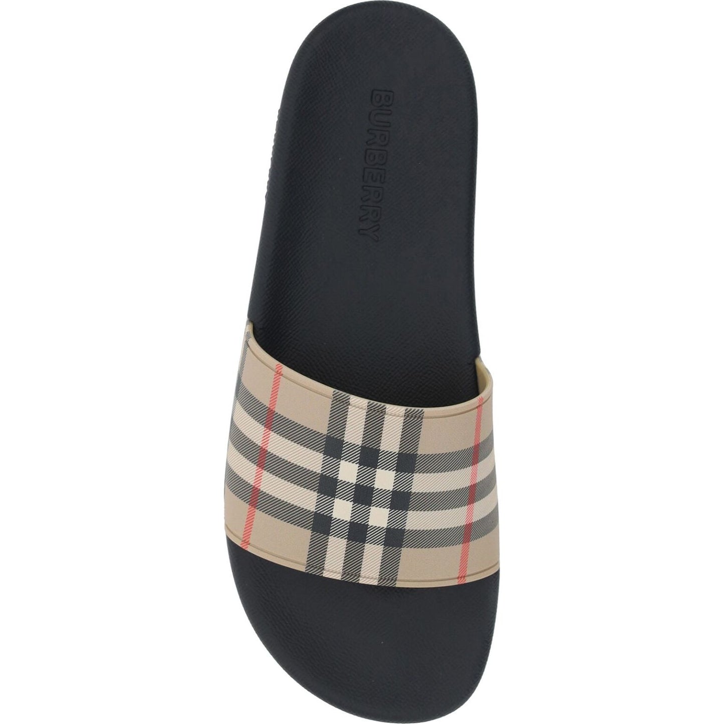 Burberry Brown Rubber Slides Sandals Burberry