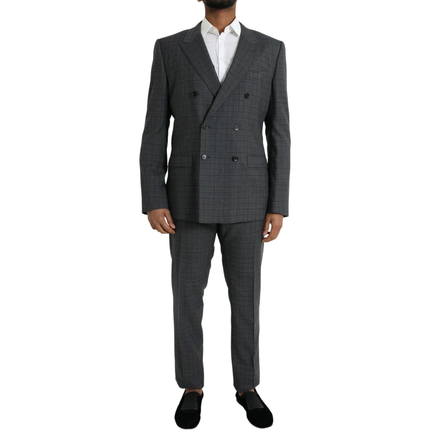 Dolce & Gabbana Gray Plaid Wool MARTINI Formal 2 Piece Suit Dolce & Gabbana