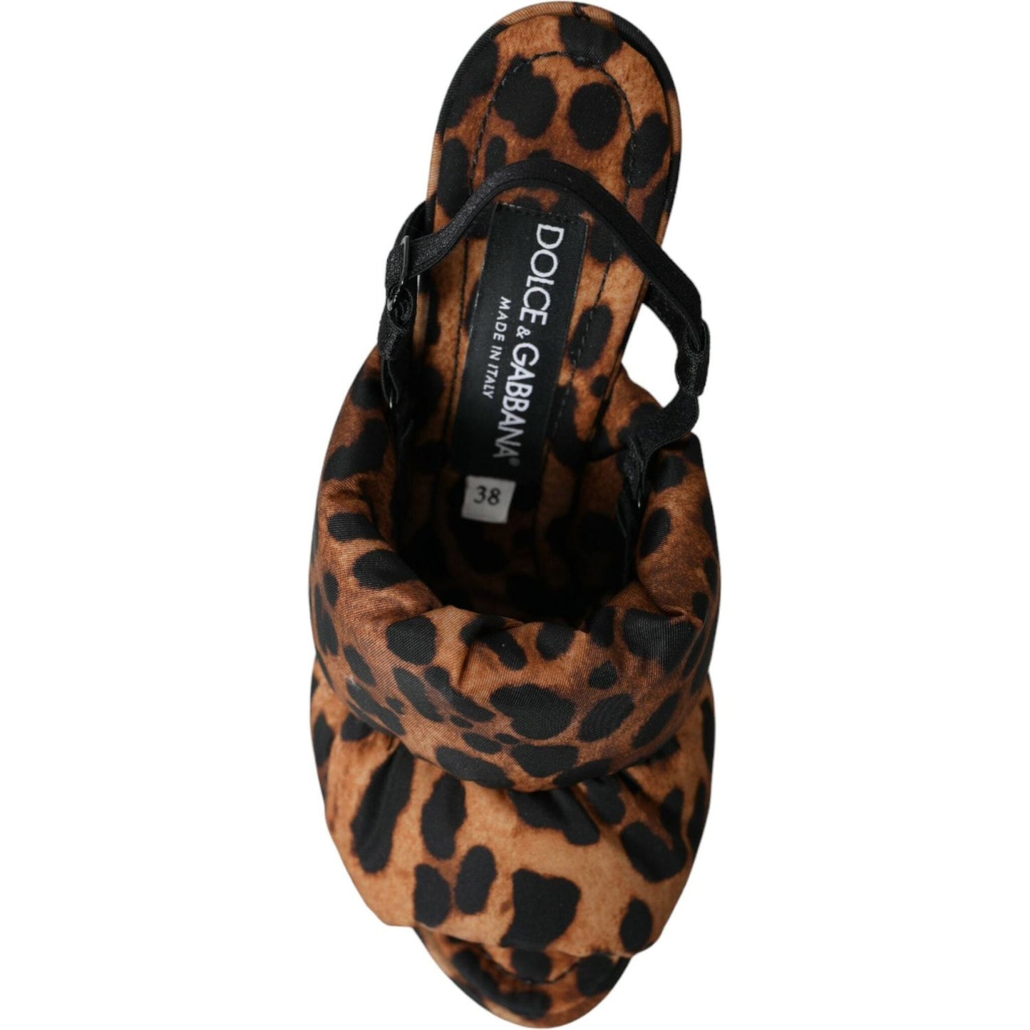 Dolce & Gabbana Brown Leopard Slingback Heels Sandals Shoes Dolce & Gabbana