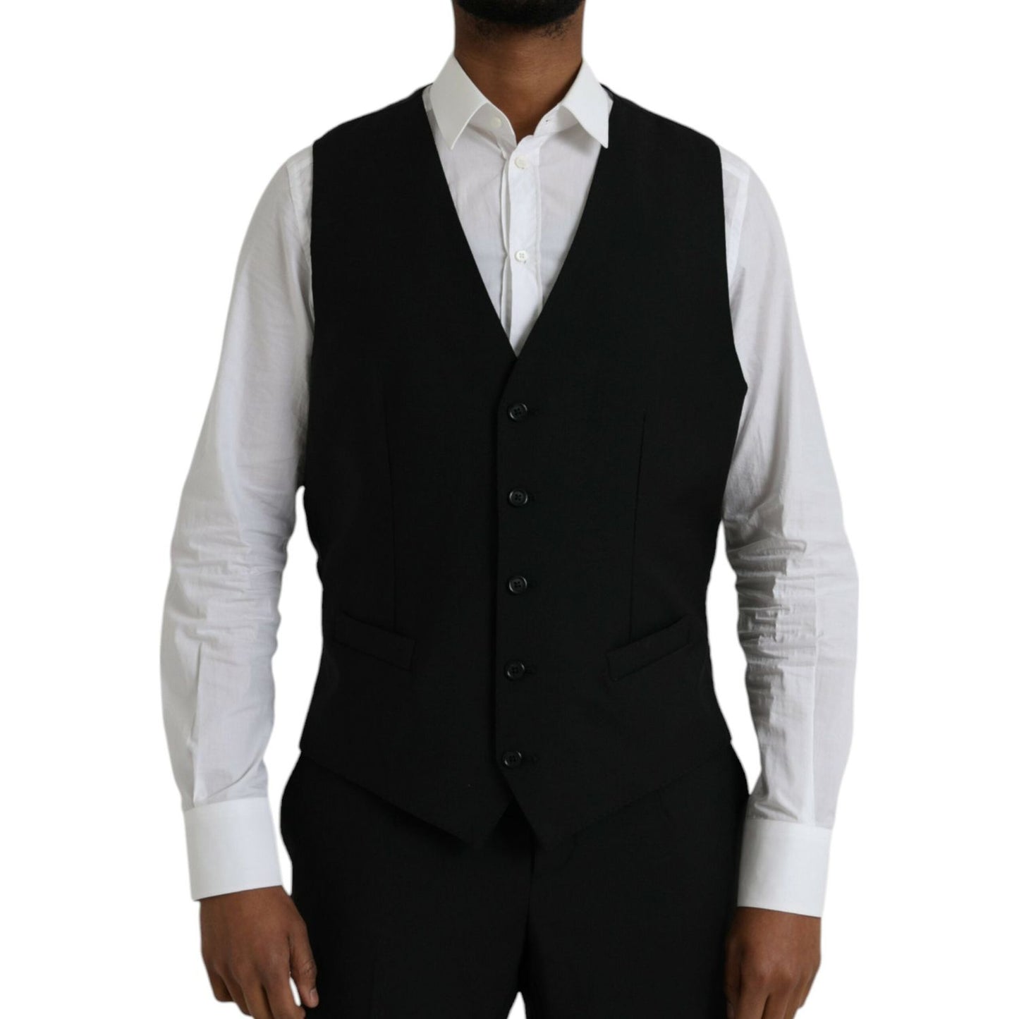 Dolce & Gabbana Black Polyester STAFF Formal 3 Piece Suit Dolce & Gabbana