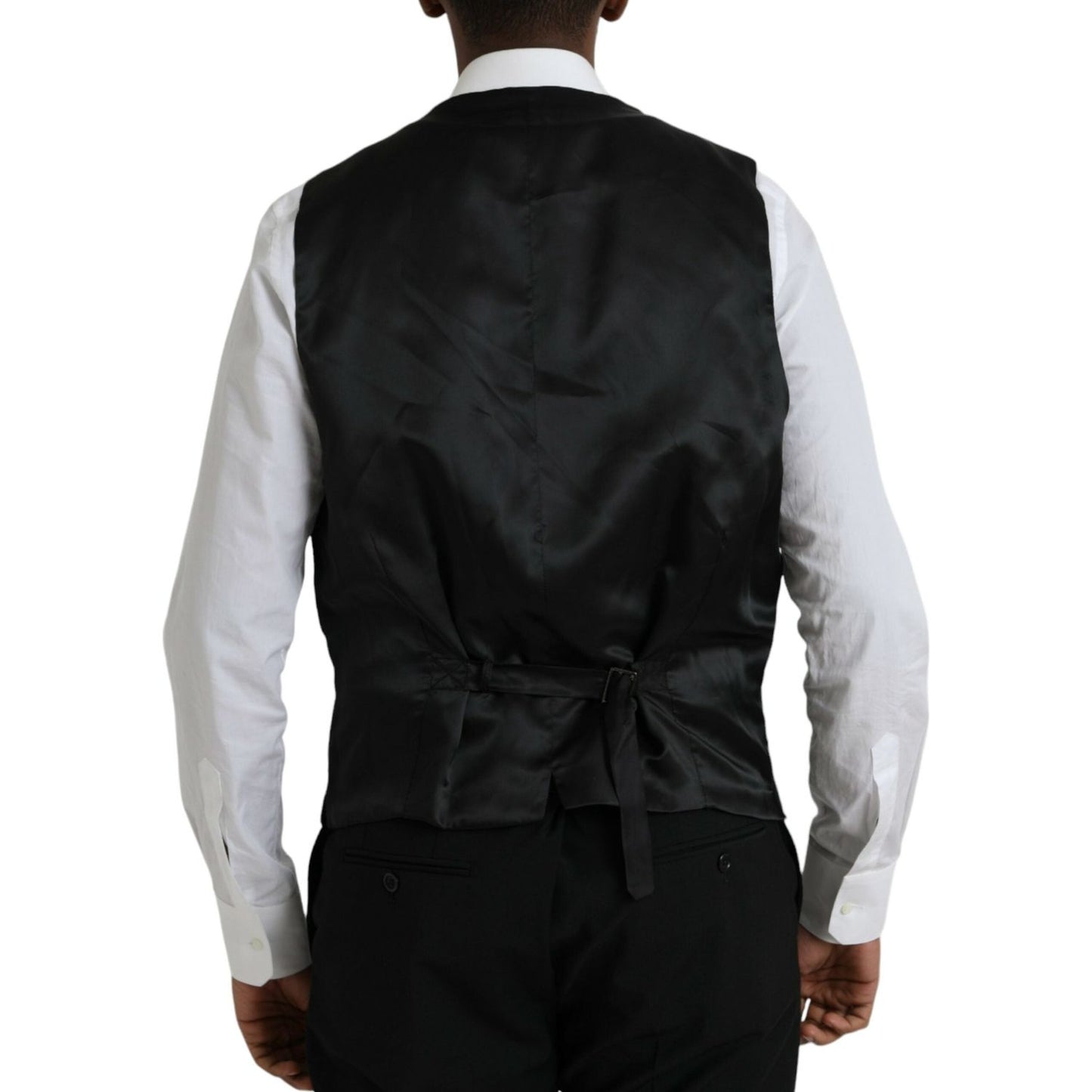 Dolce & Gabbana Black Polyester STAFF Formal 3 Piece Suit Dolce & Gabbana