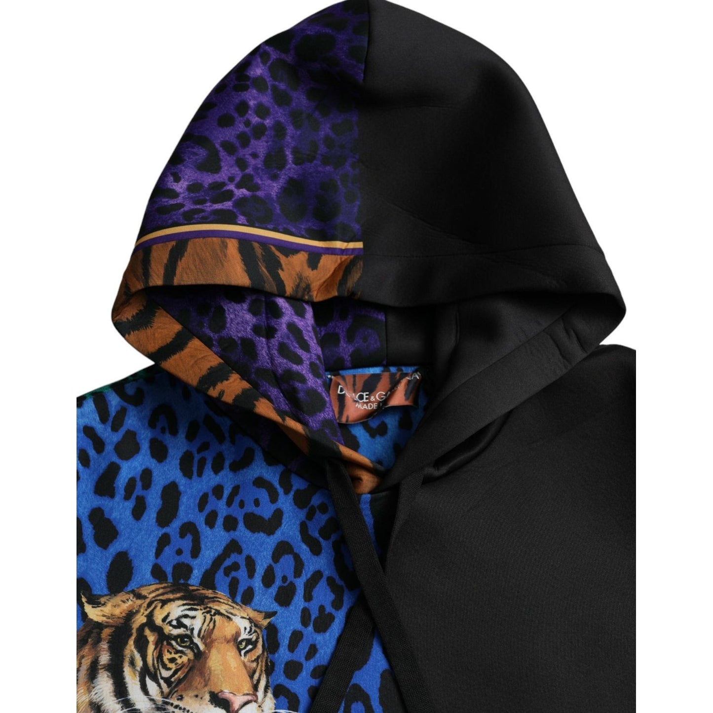 Dolce & Gabbana Multicolor Tiger Hooded Sweatshirt Sweater Dolce & Gabbana