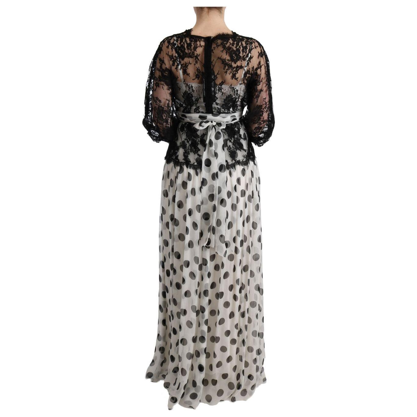 Dolce & Gabbana Elegant Polka Dotted Full Length Gown Dolce & Gabbana