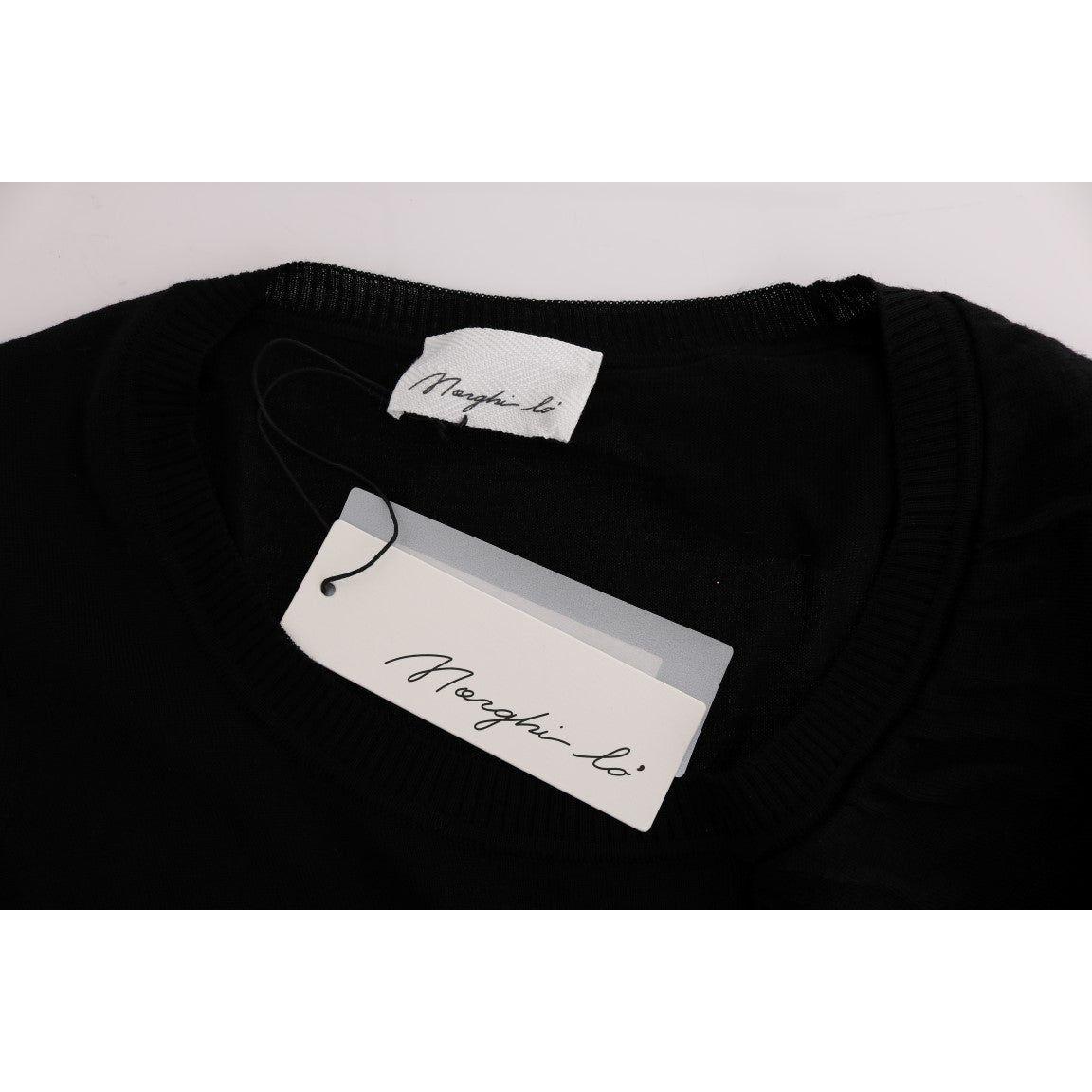 MARGHI LO' Elegant Black Lana Wool Top MARGHI LO'