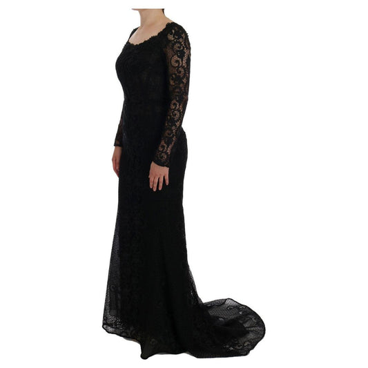 Dolce & Gabbana Elegant Full Length Black Sheath Maxi Dress Dolce & Gabbana