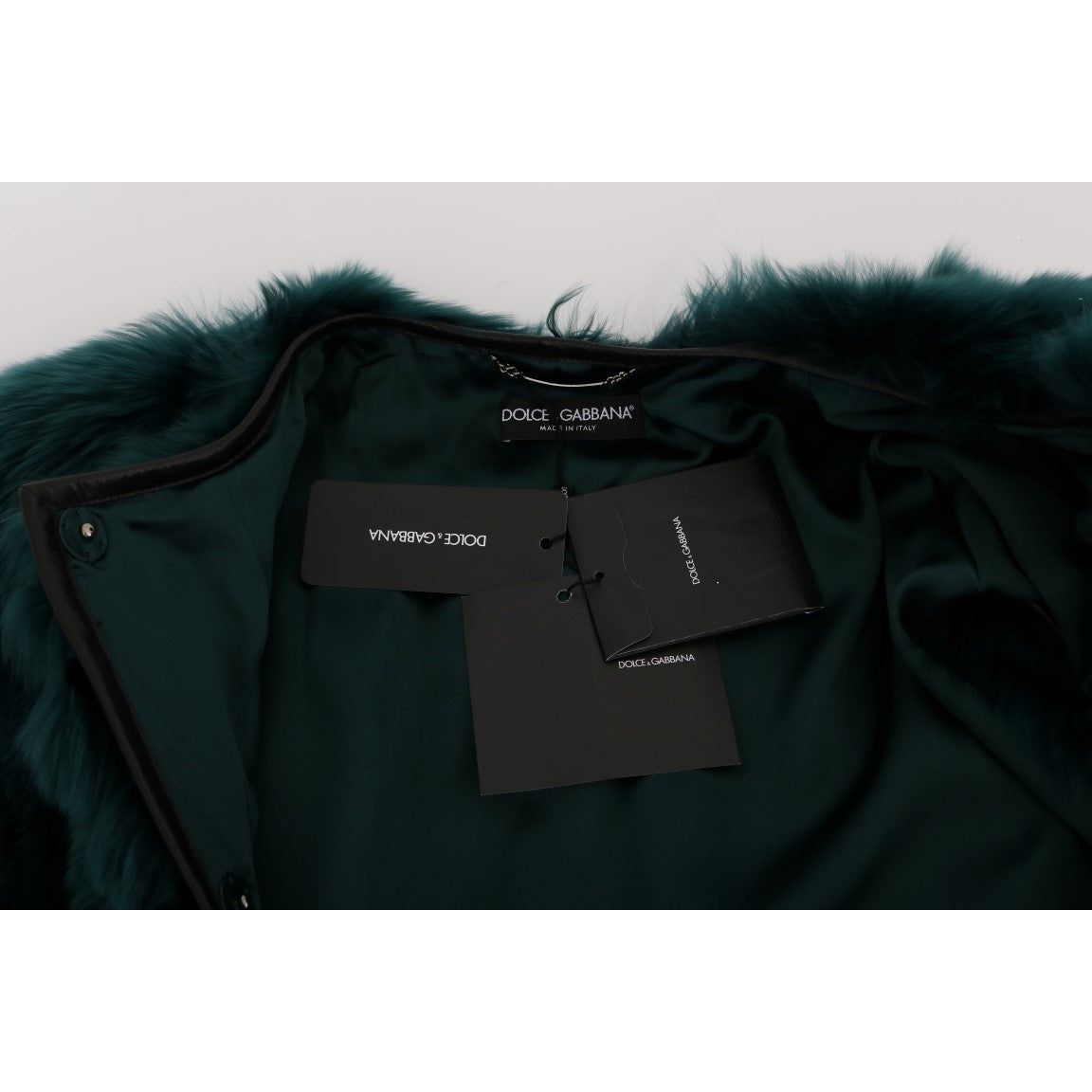 Dolce & Gabbana Exquisite Green Alpaca Fur Long Vest Dolce & Gabbana