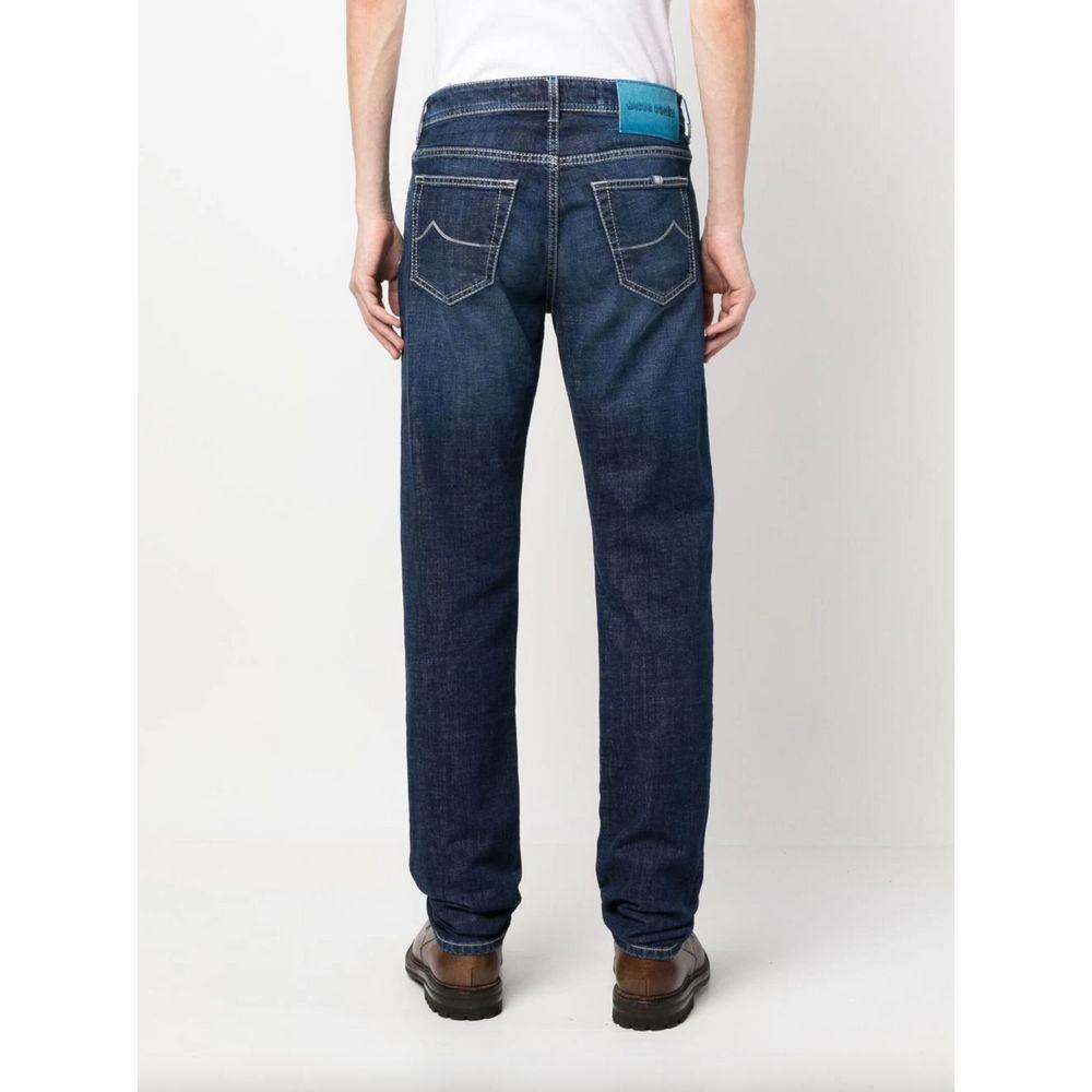 Jacob Cohen Exclusive Indigo Straight Leg Jeans with Bandana Detail Jacob Cohen