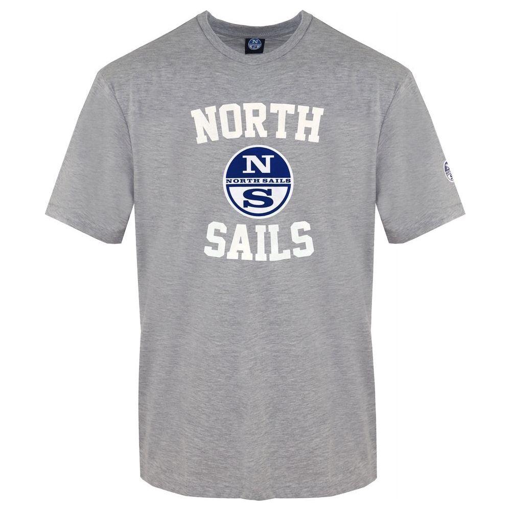 North Sails Gray Cotton Men T-Shirt North Sails