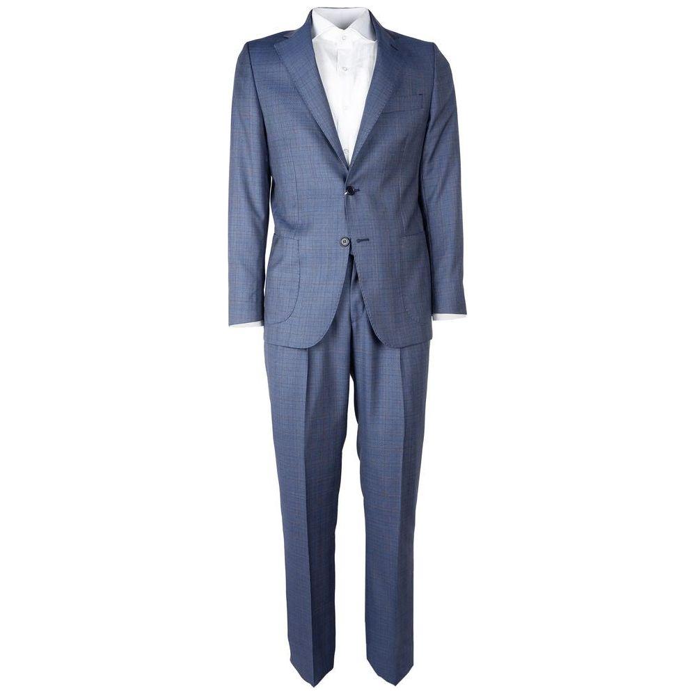 Made in Italy Blue Virgin Wool Men's Suit Made in Italy