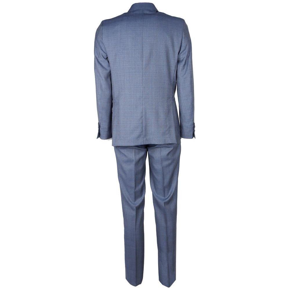 Made in Italy Blue Virgin Wool Men's Suit Made in Italy