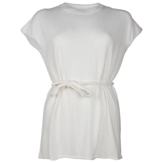 Alpha Studio White Cotton Dress Alpha Studio