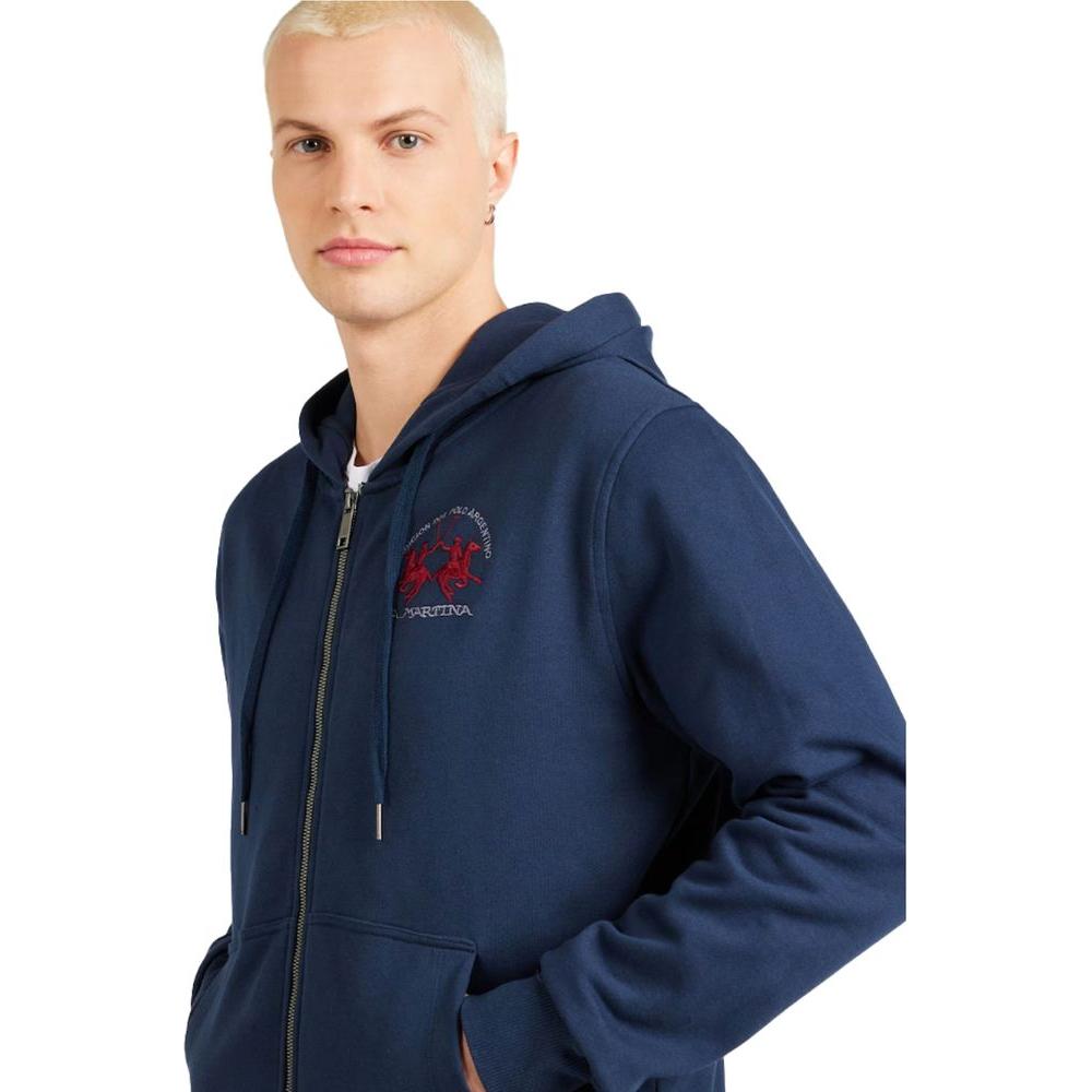 La Martina Elegant Full Zip Cotton Hoodie La Martina