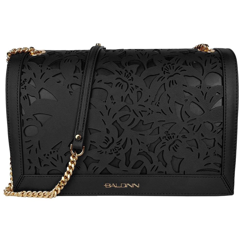 Baldinini Trend Elegant Floral Calfskin Shoulder Bag Baldinini Trend