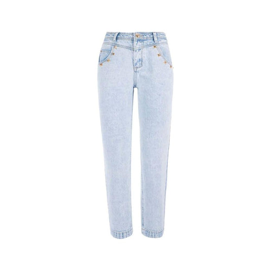 Yes Zee Light Blue Cotton Women's High-Waisted Jean Yes Zee