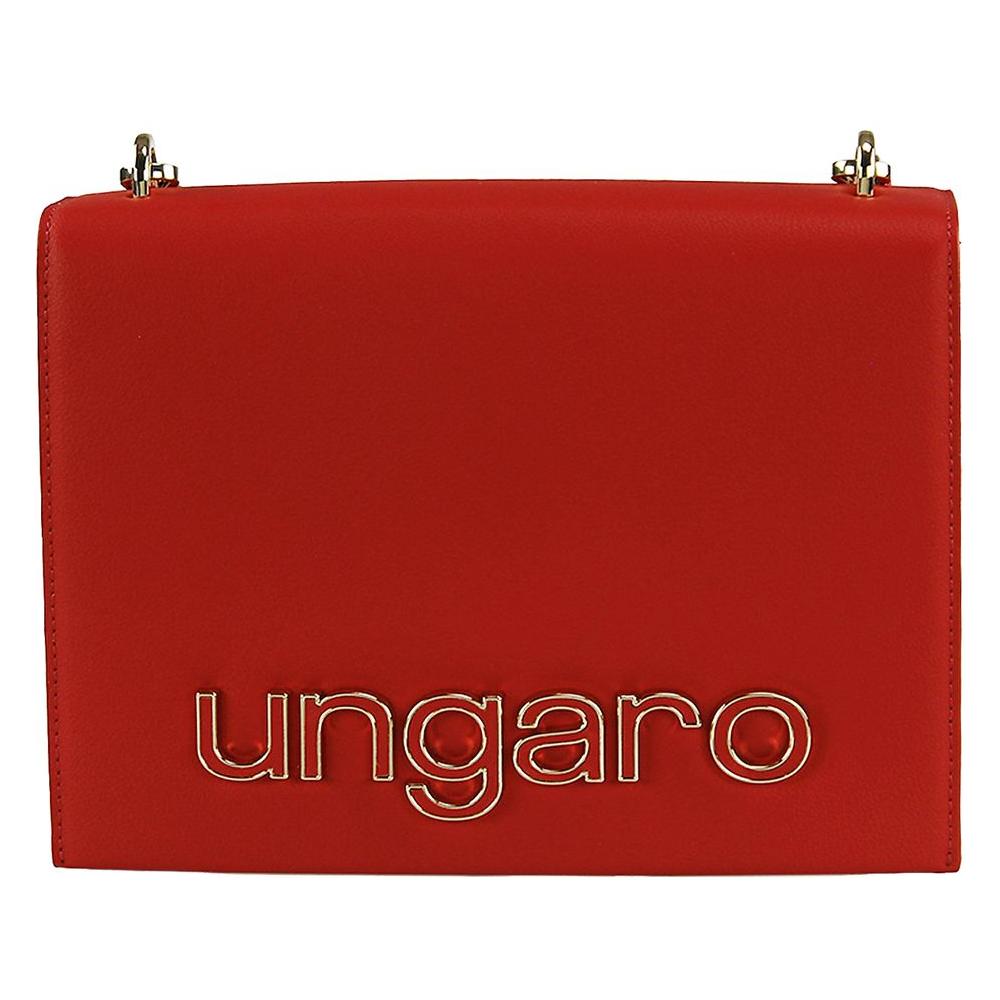 Ungaro Chic Calfskin Shoulder Bag with Metal Logo Ungaro