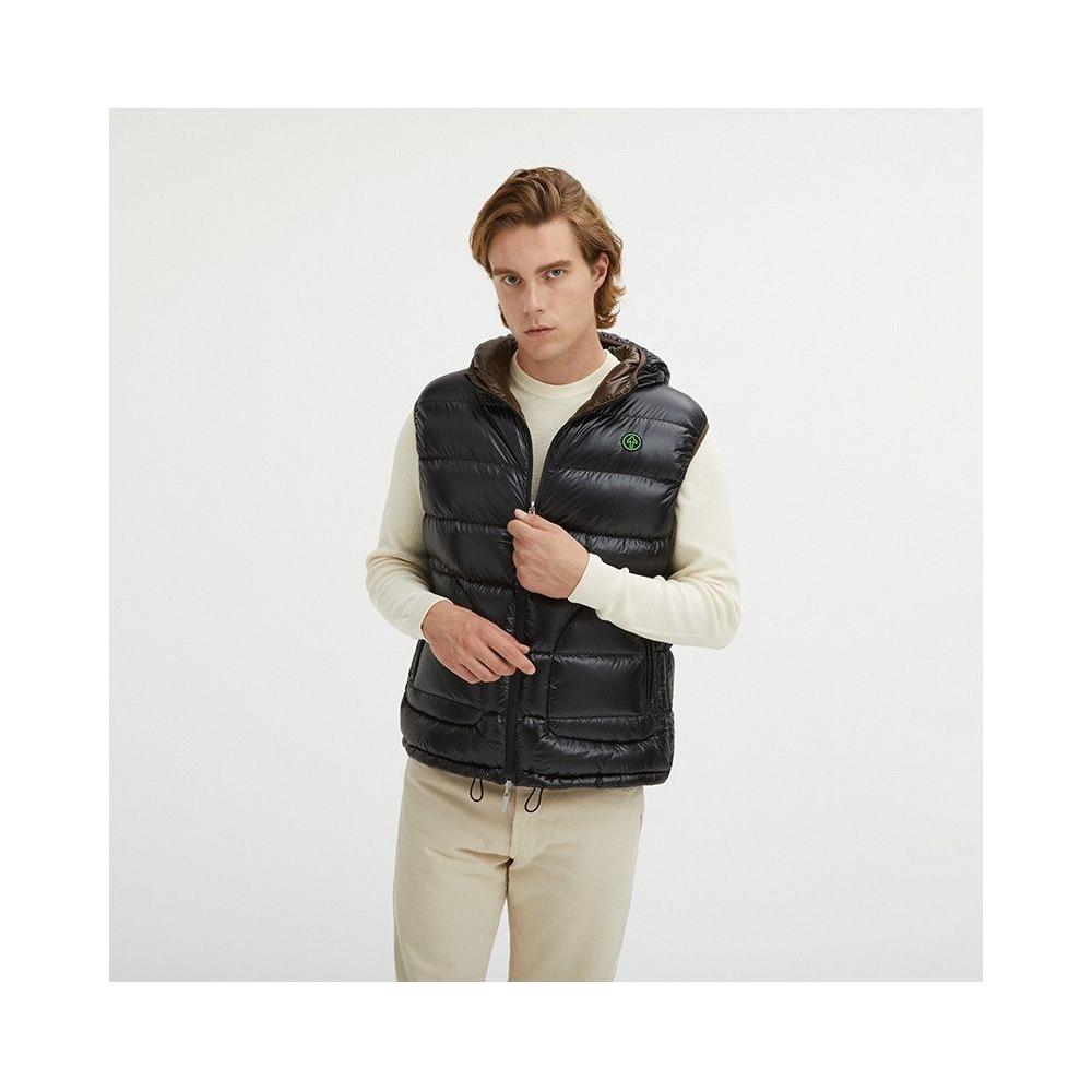 Centogrammi Brown Nylon Men's Reversible Vest Centogrammi