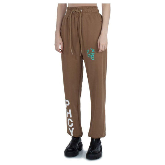 Pharmacy Industry Brown Cotton Women's Trouser Pharmacy Industry